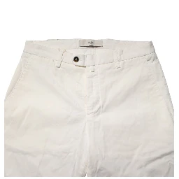 White Cotton Straight Fit Chino Trouser Pants