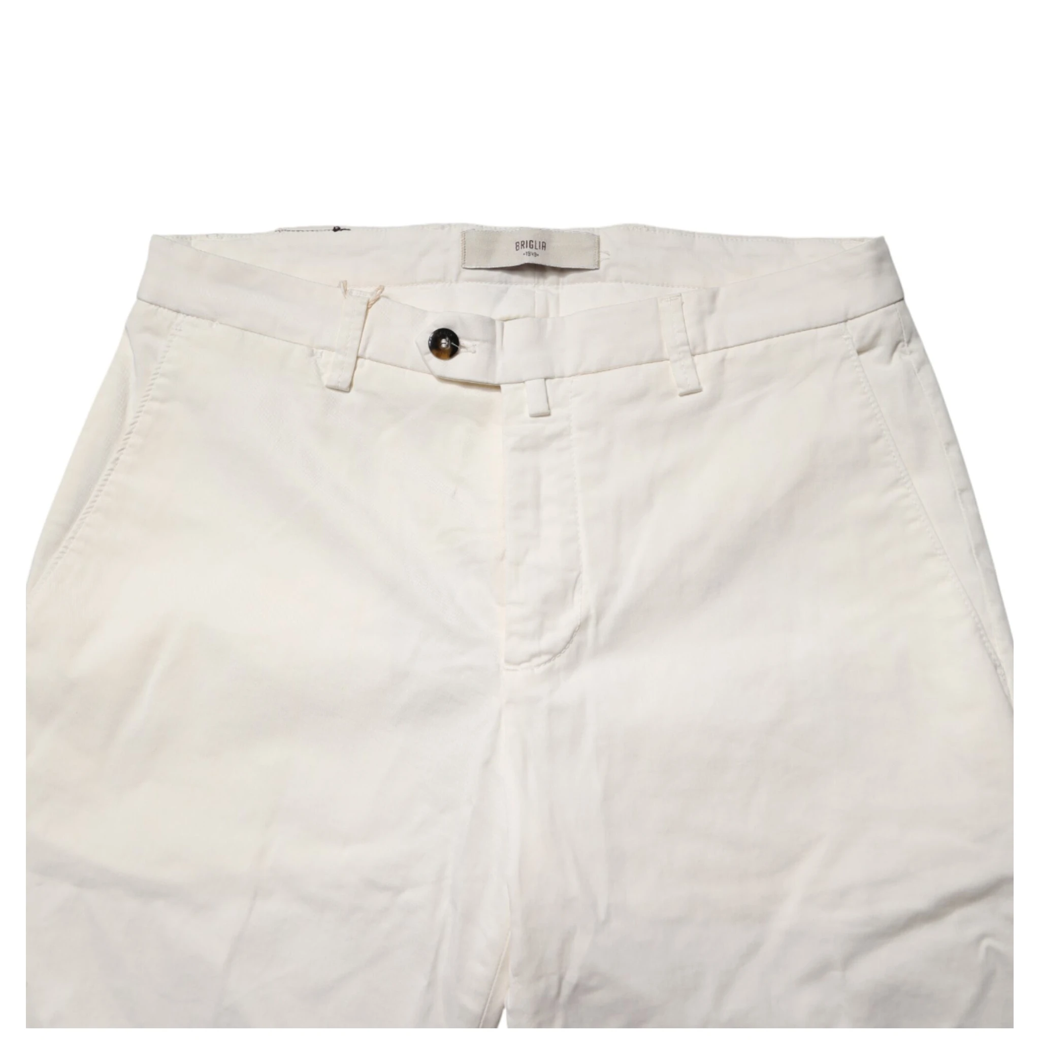 White Cotton Straight Fit Chino Trouser Pants