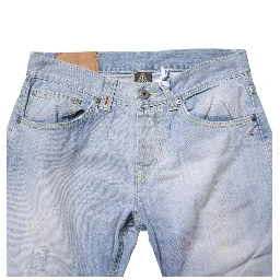 Light Blue Cotton Stretch Straight Denim Trouser Jeans