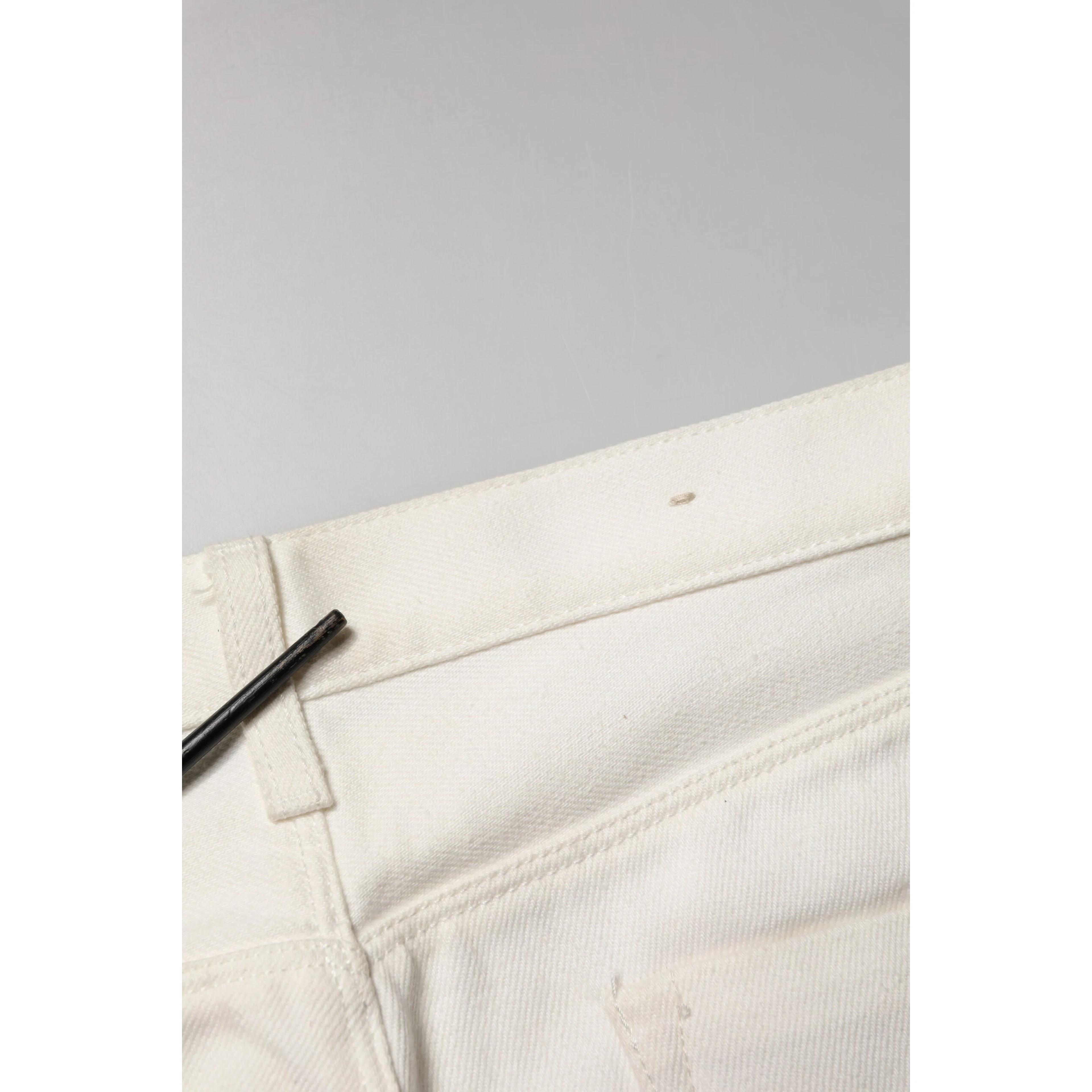 White Cotton Straight Denim Mid Waist Trouser Jeans