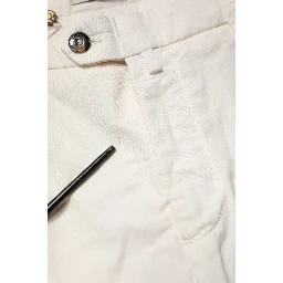 White Cotton Straight Fit Chino Trouser Pants