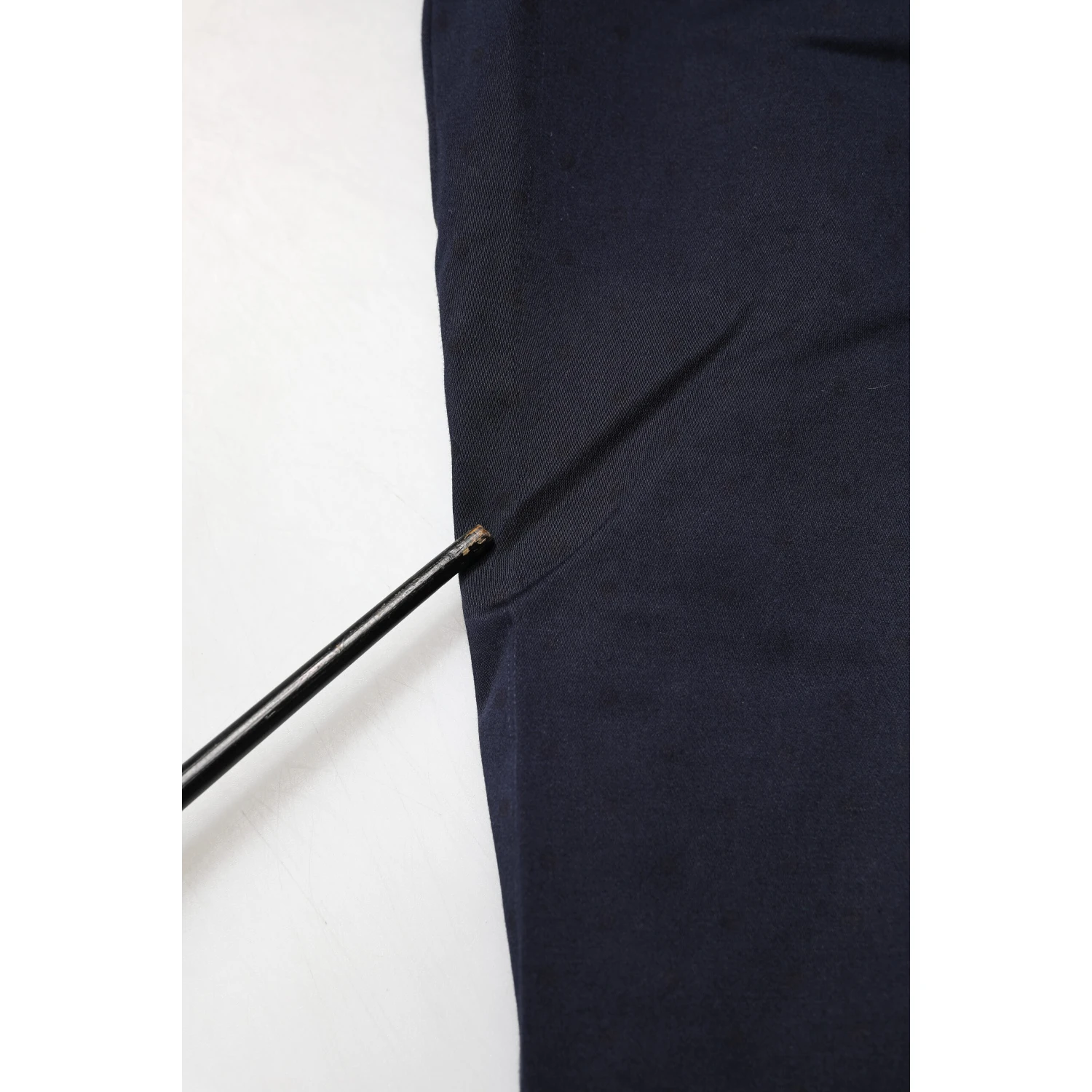 Navy Blue Straight Chino Mid Waist Pants