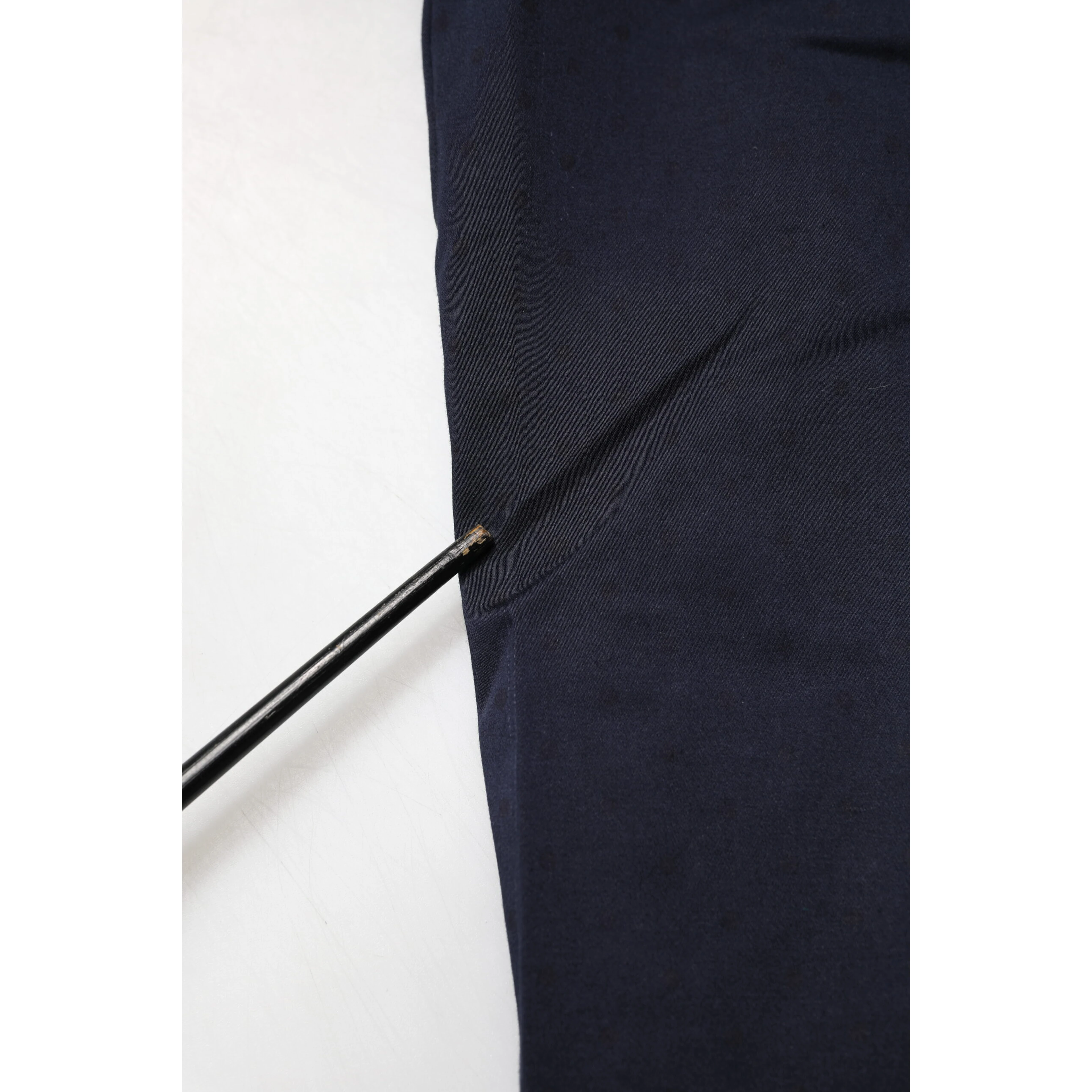 Navy Blue Straight Chino Mid Waist Pants