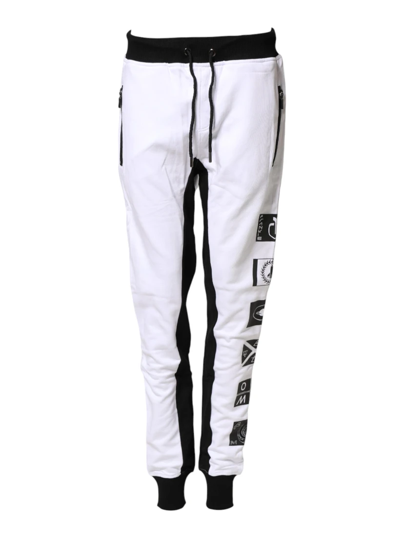 Black White Skinny Jogger Sweatpants Pants