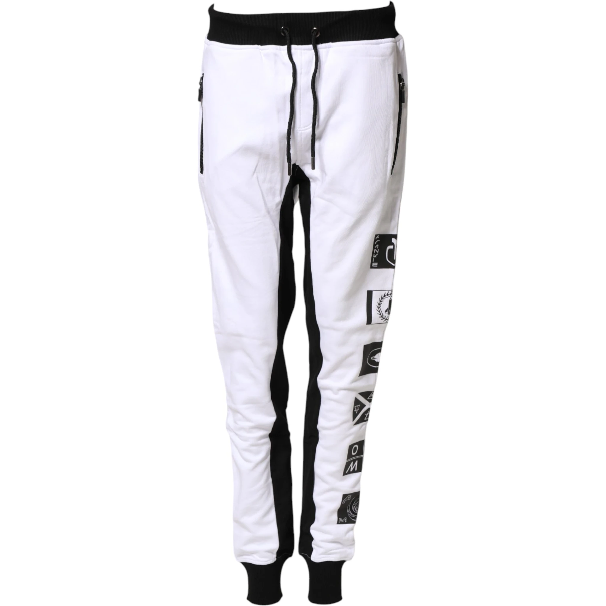 Black White Skinny Jogger Sweatpants Pants