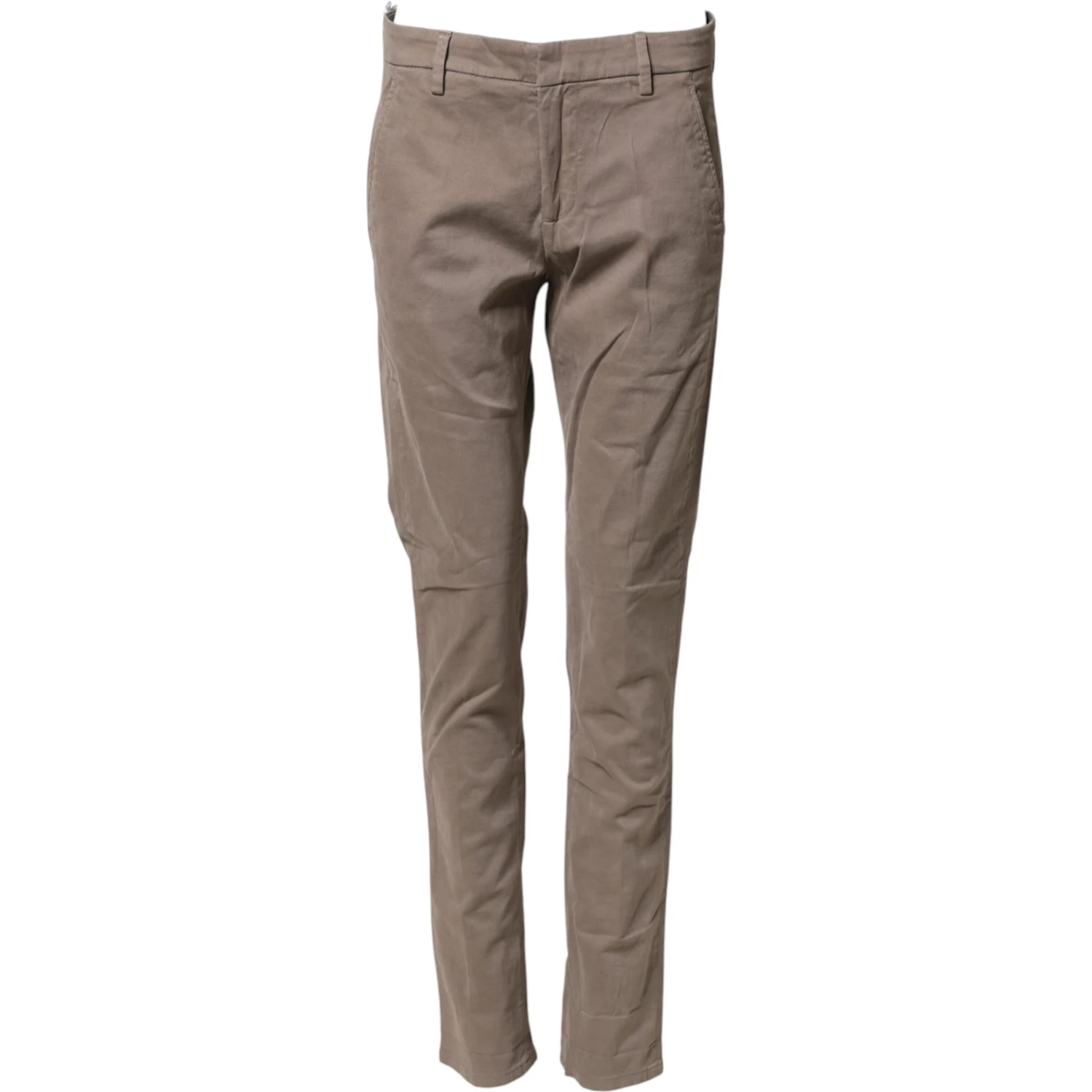 Cotton Stretch Straight Chino Trouser Brown