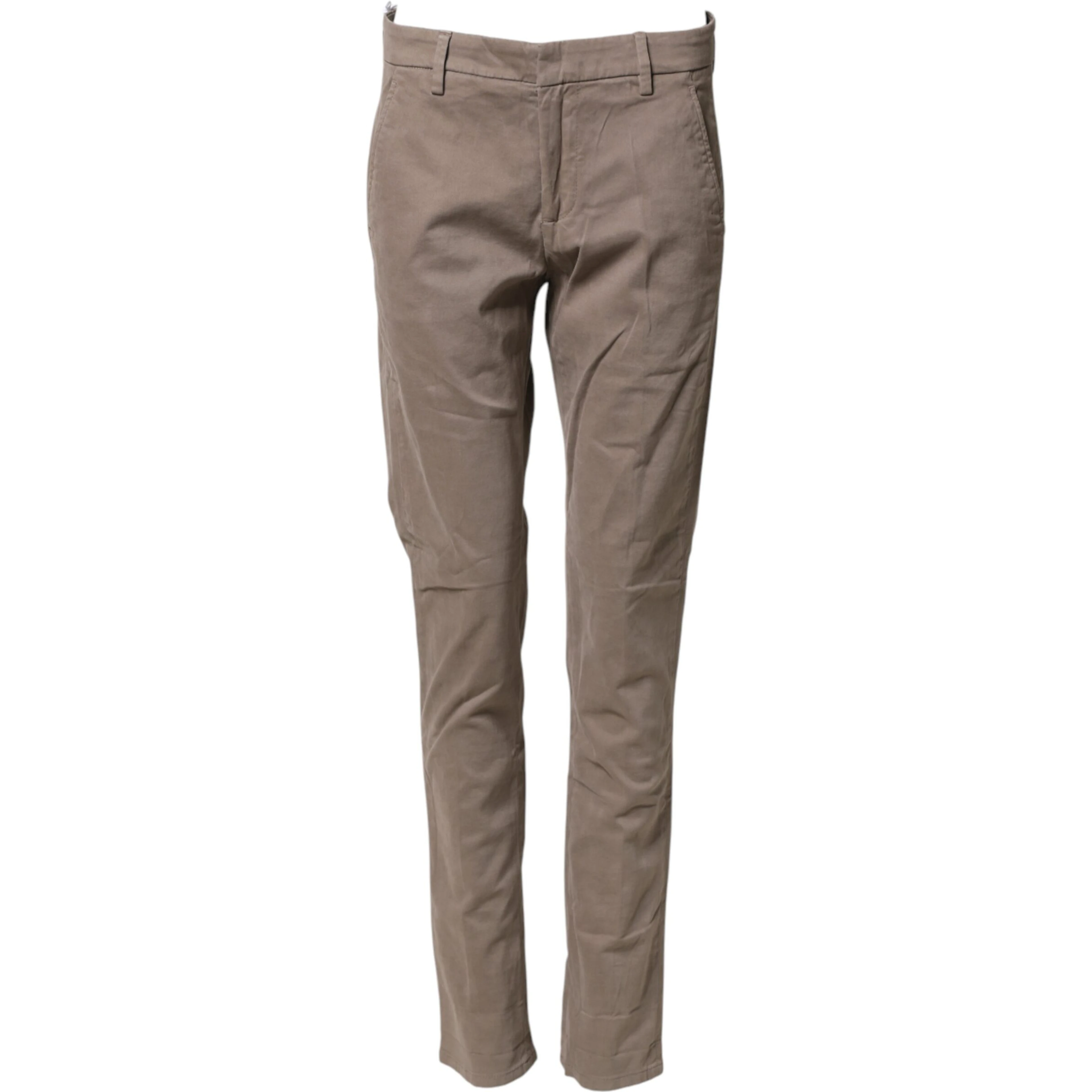 Cotton Stretch Straight Chino Trouser Brown