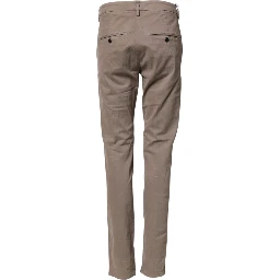 Cotton Stretch Straight Chino Trouser Brown