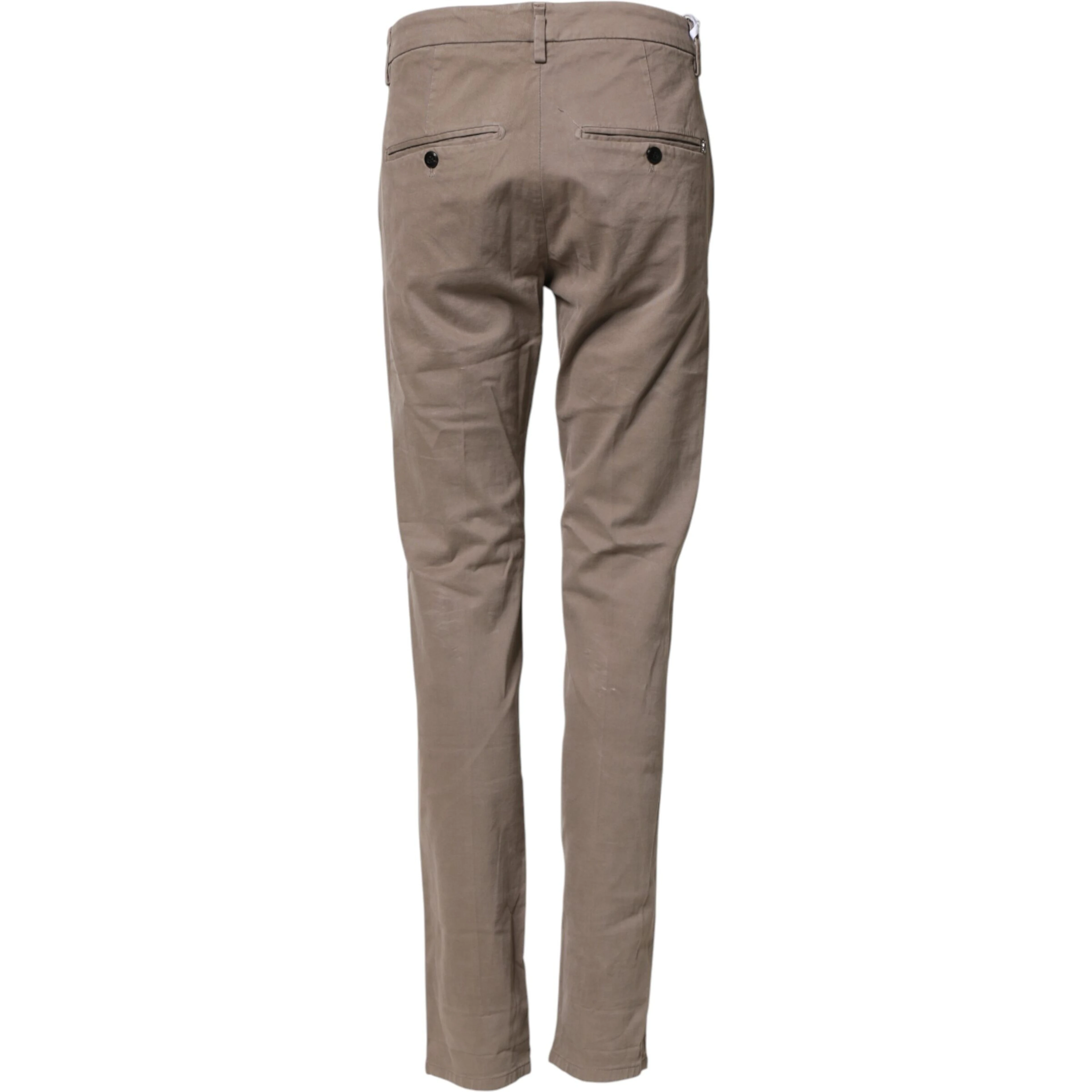 Cotton Stretch Straight Chino Trouser Brown
