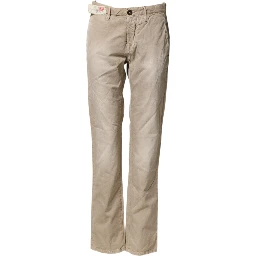 Beige Mid Waist Straight Women Casual Chino Trouser Pants