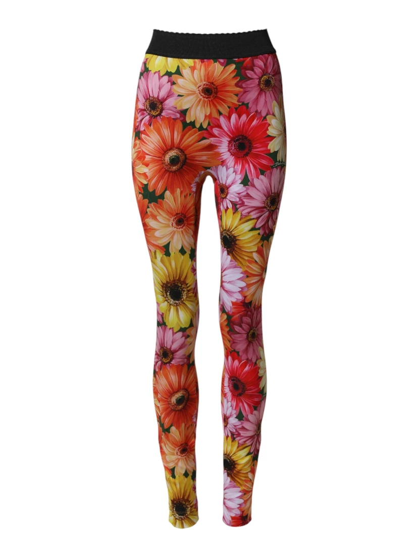 Multicolor Floral Leggings StretchWaist Pants