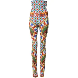 Multicolor Carretto Leggings High Waist Pants