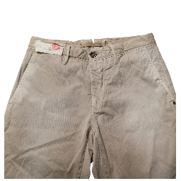 Beige Mid Waist Straight Women Casual Chino Trouser Pants