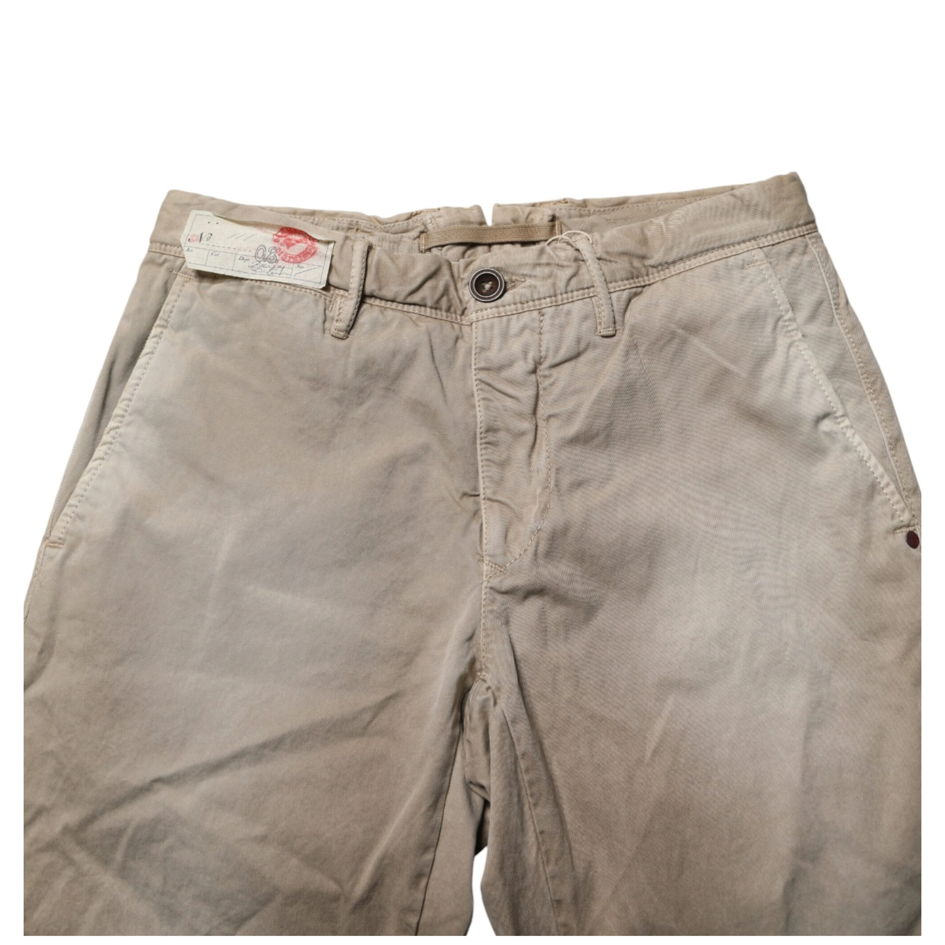Beige Mid Waist Straight Women Casual Chino Trouser Pants