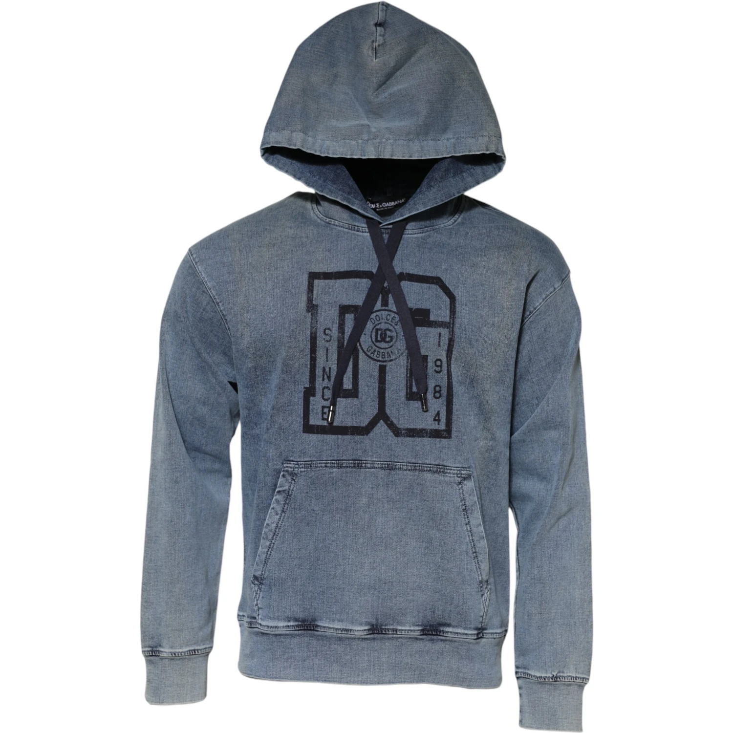 Blue Cotton Logo Hooded Sweatshirt  Sweater