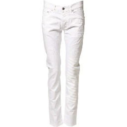 White Cotton Stretch Skinny Denim Jeans