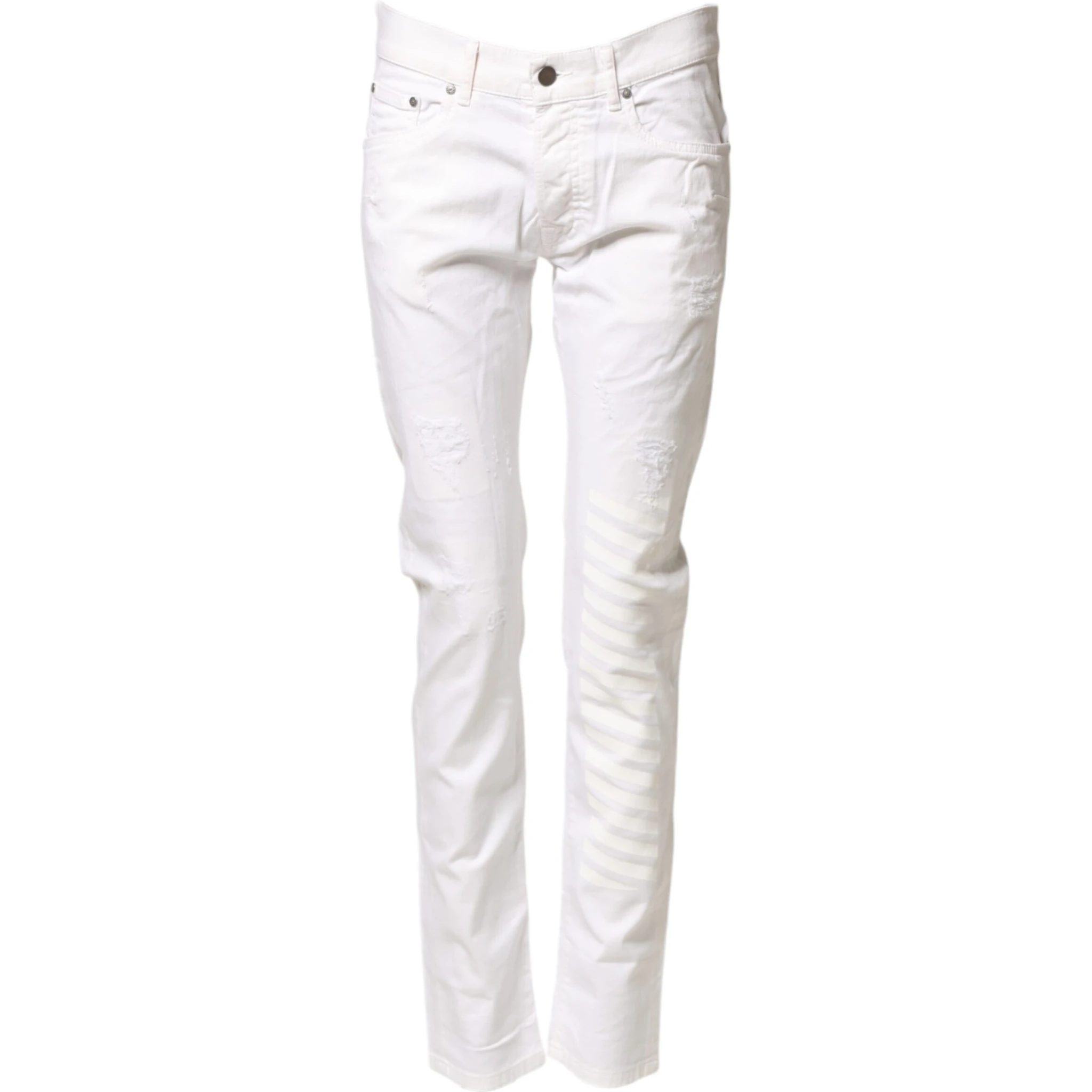 White Cotton Stretch Skinny Denim Jeans