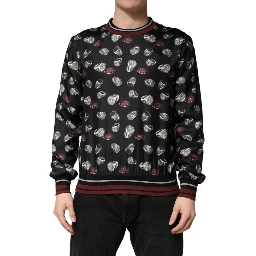 Black Ring Print CrewNeck Sweatshirt  Sweater