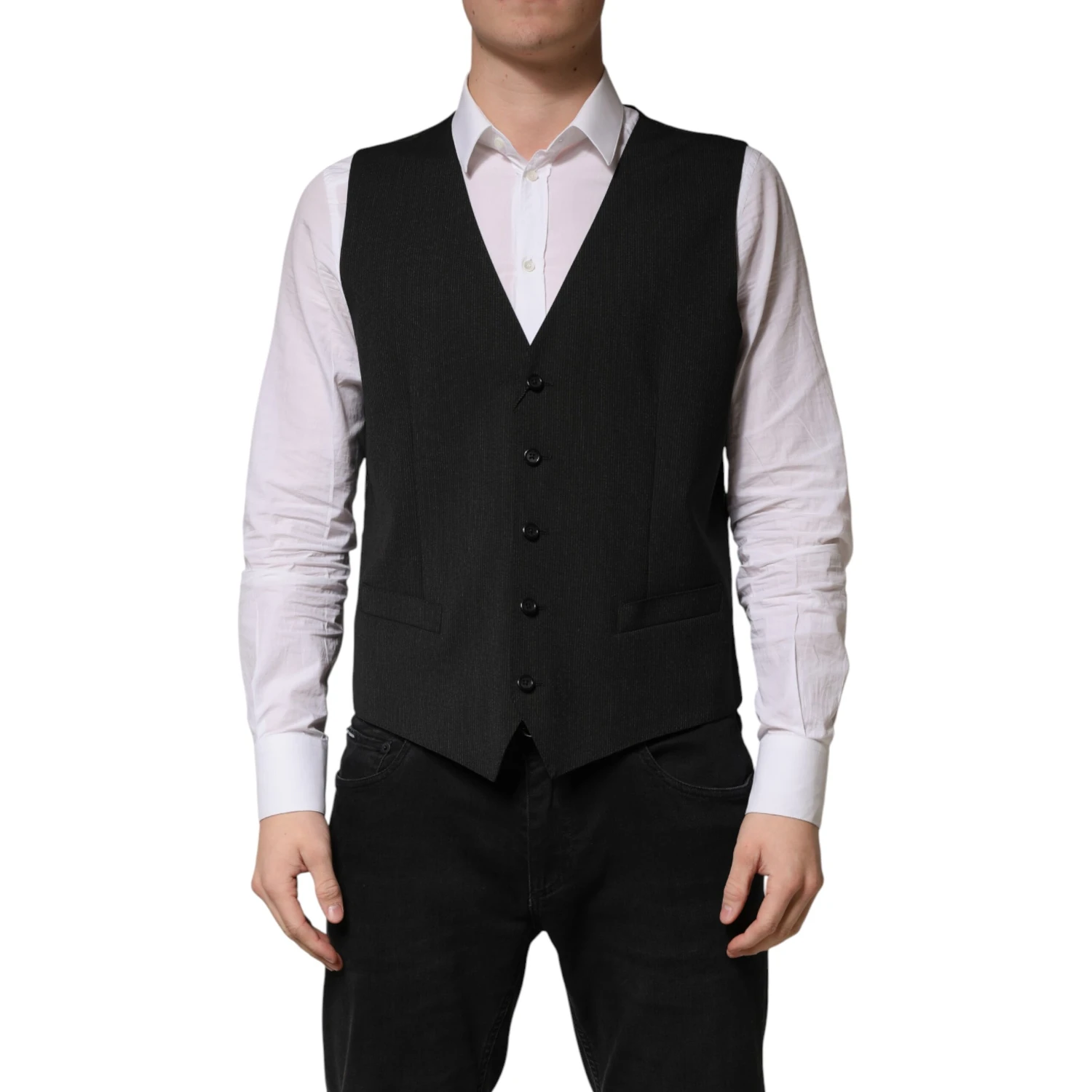 Black Wool Dress Men Formal Waistcoat Vest