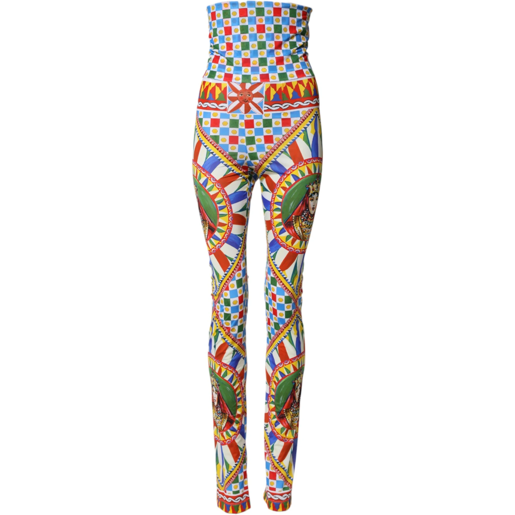 Multicolor Carretto Leggings High Waist Pants