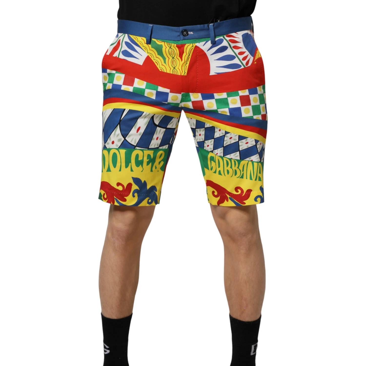 Multicolor Carretto Print Men Bermuda Shorts