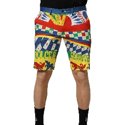 Multicolor Carretto Print Men Bermuda Shorts