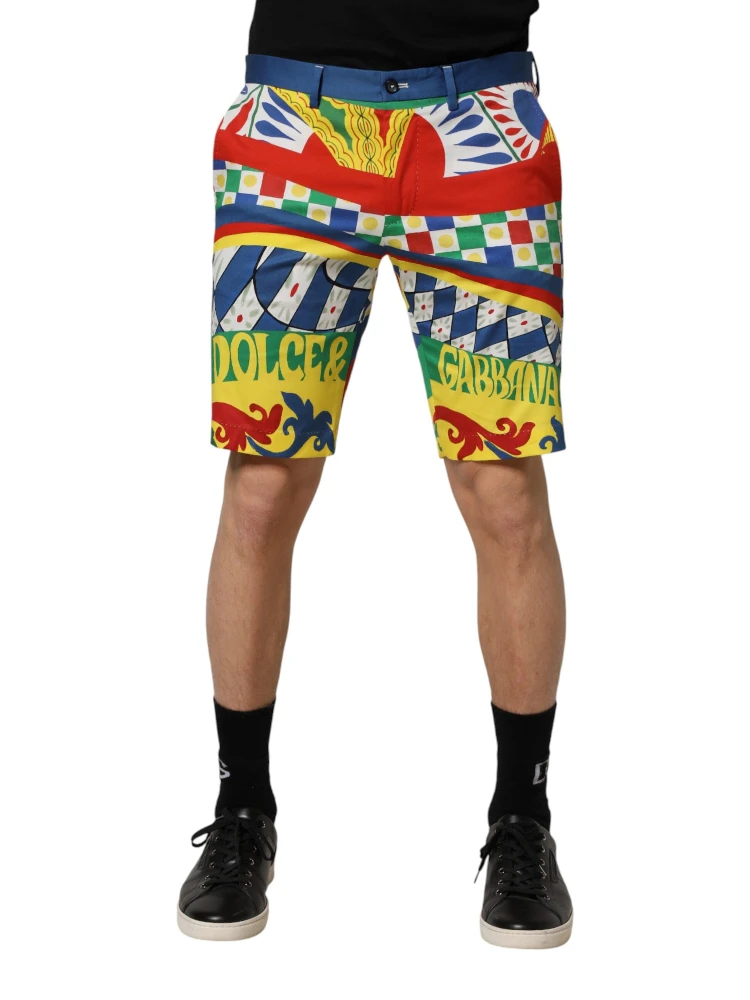 Multicolor Carretto Print Men Bermuda Shorts alternative