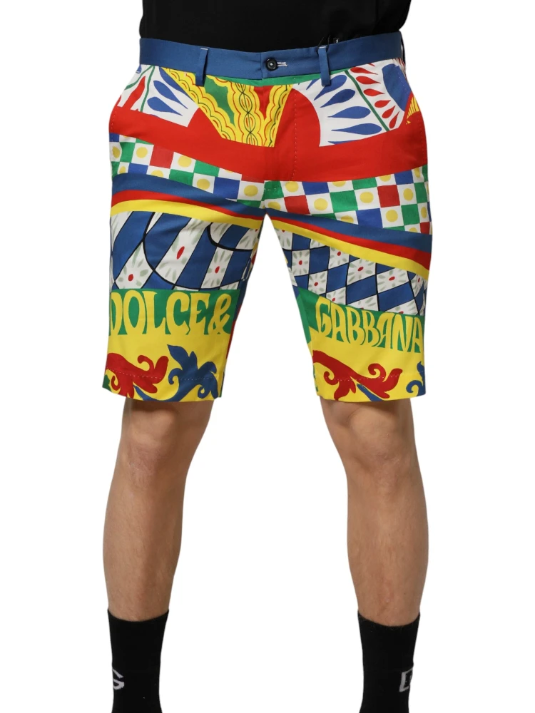 Multicolor Carretto Print Men Bermuda Shorts alternative