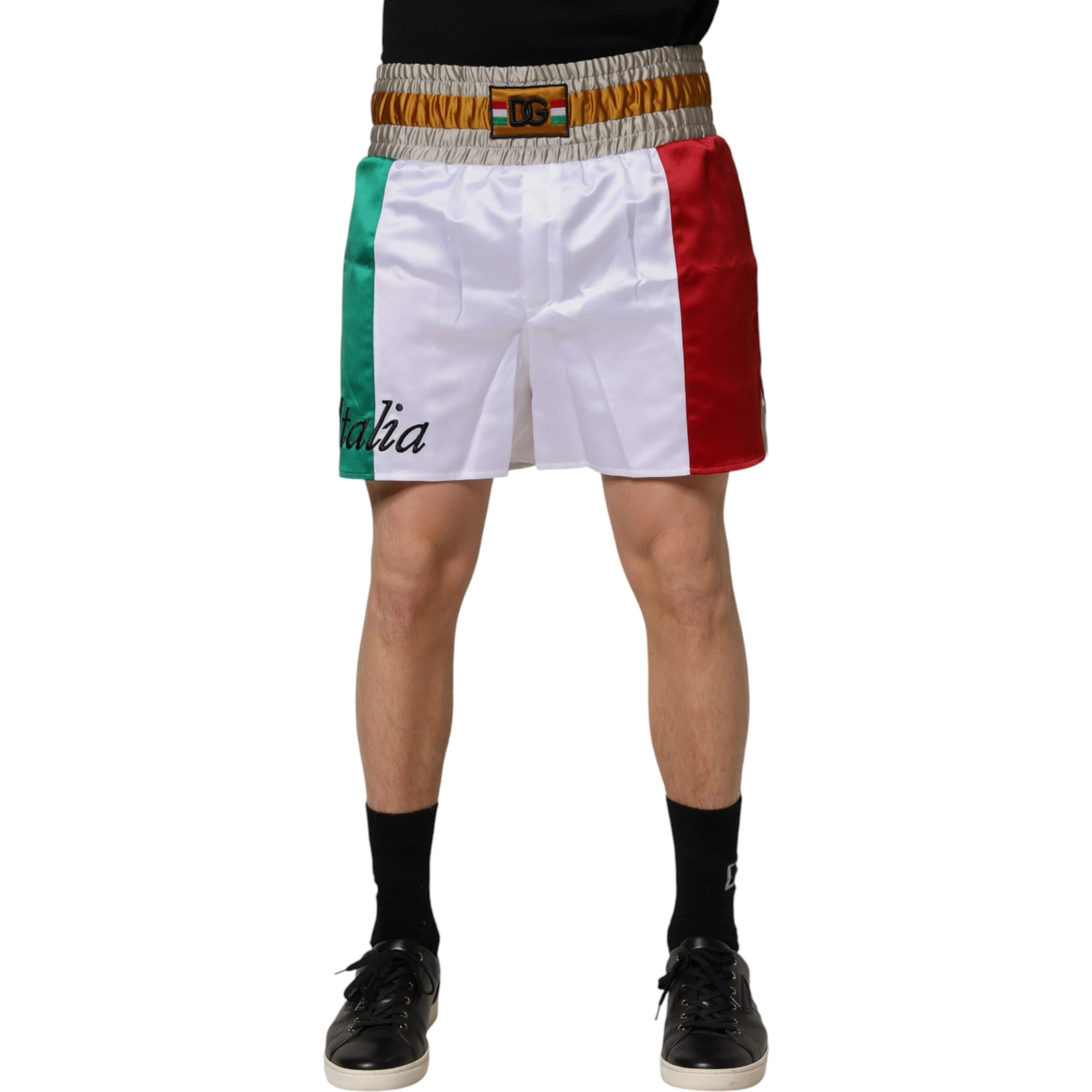 Multicolor Italia Polyester Bermuda Shorts