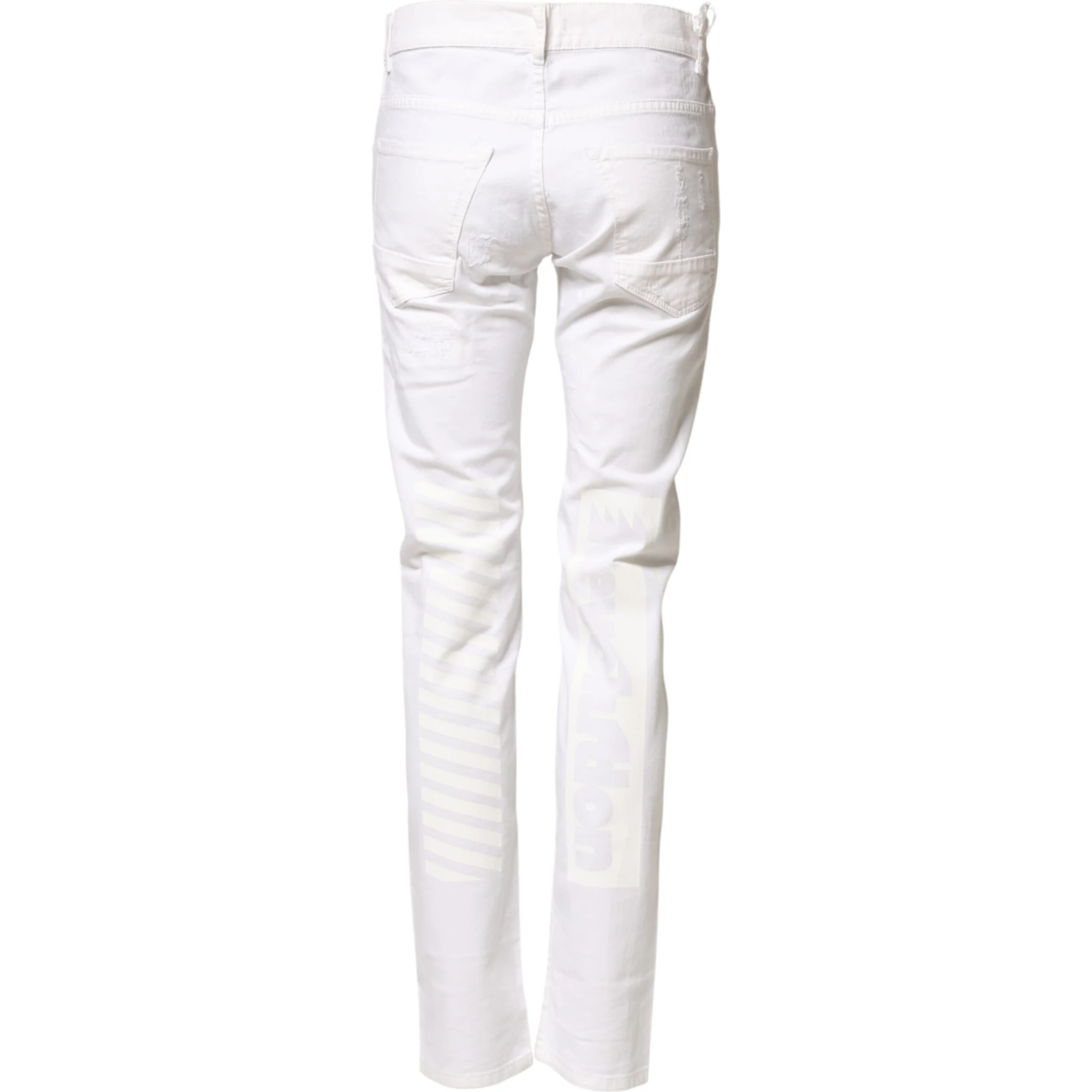 White Cotton Stretch Skinny Denim Jeans