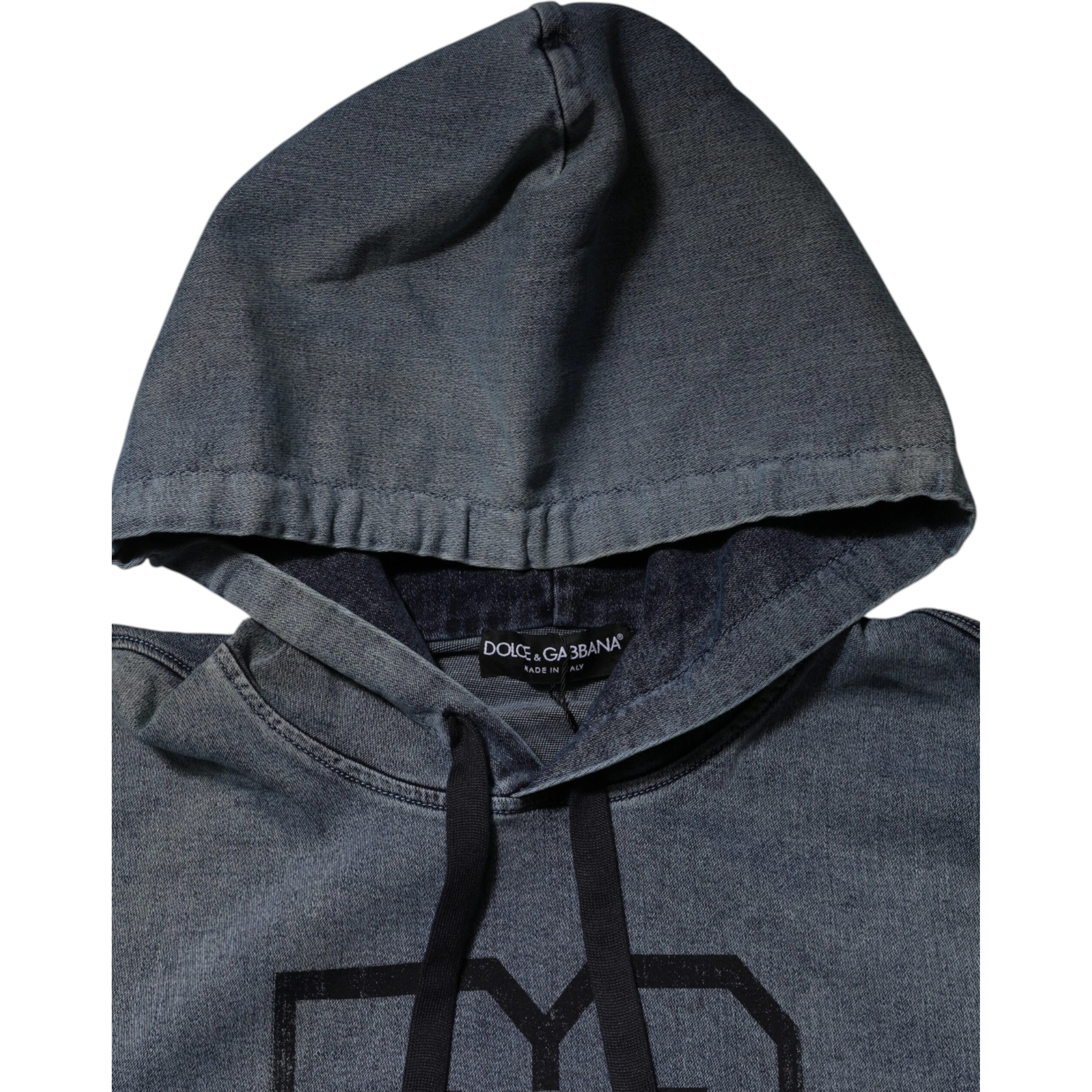 Blue Cotton Logo Hooded Sweatshirt Sweater
