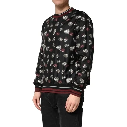 Black Ring Print CrewNeck Sweatshirt  Sweater