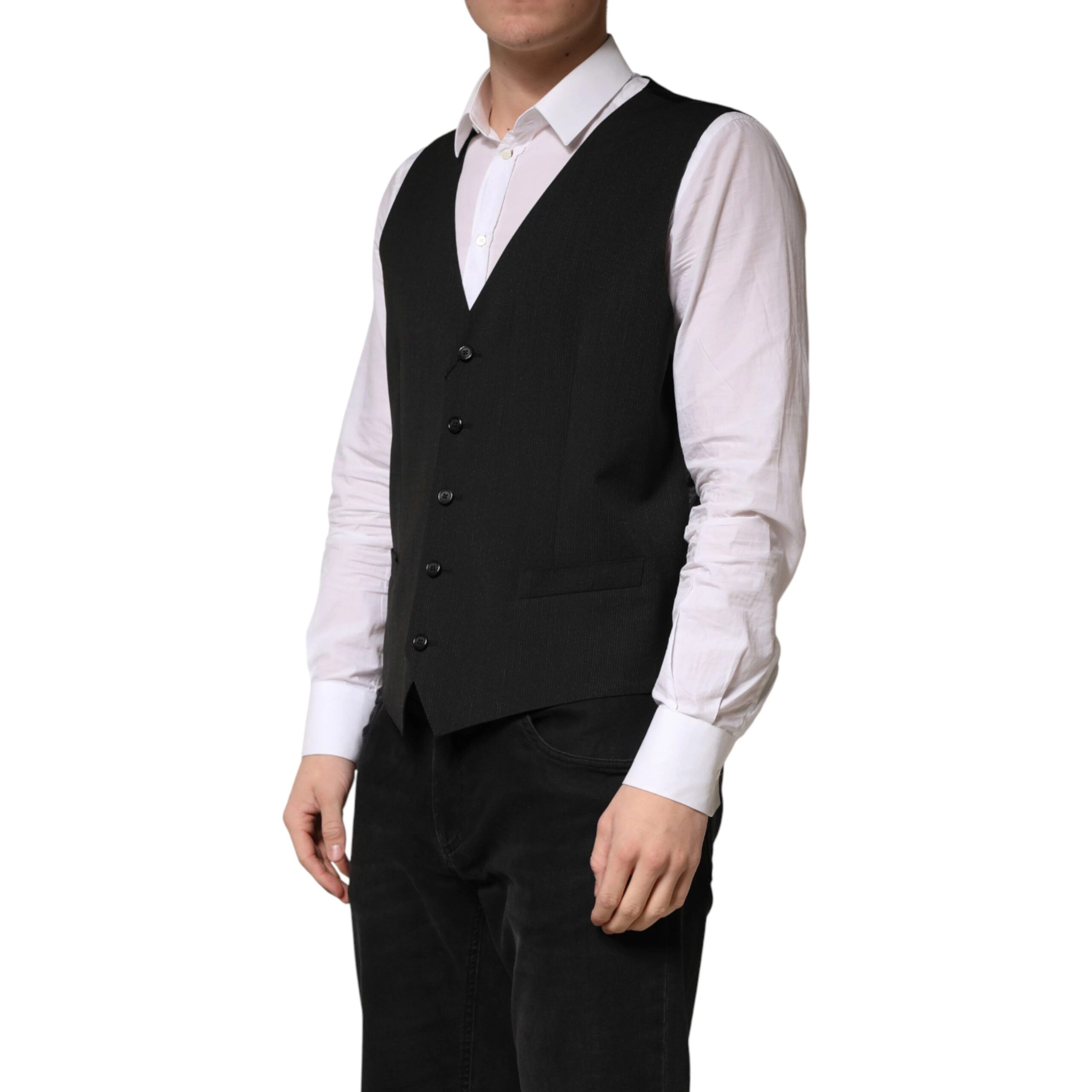 Black Wool Dress Men Formal Waistcoat Vest