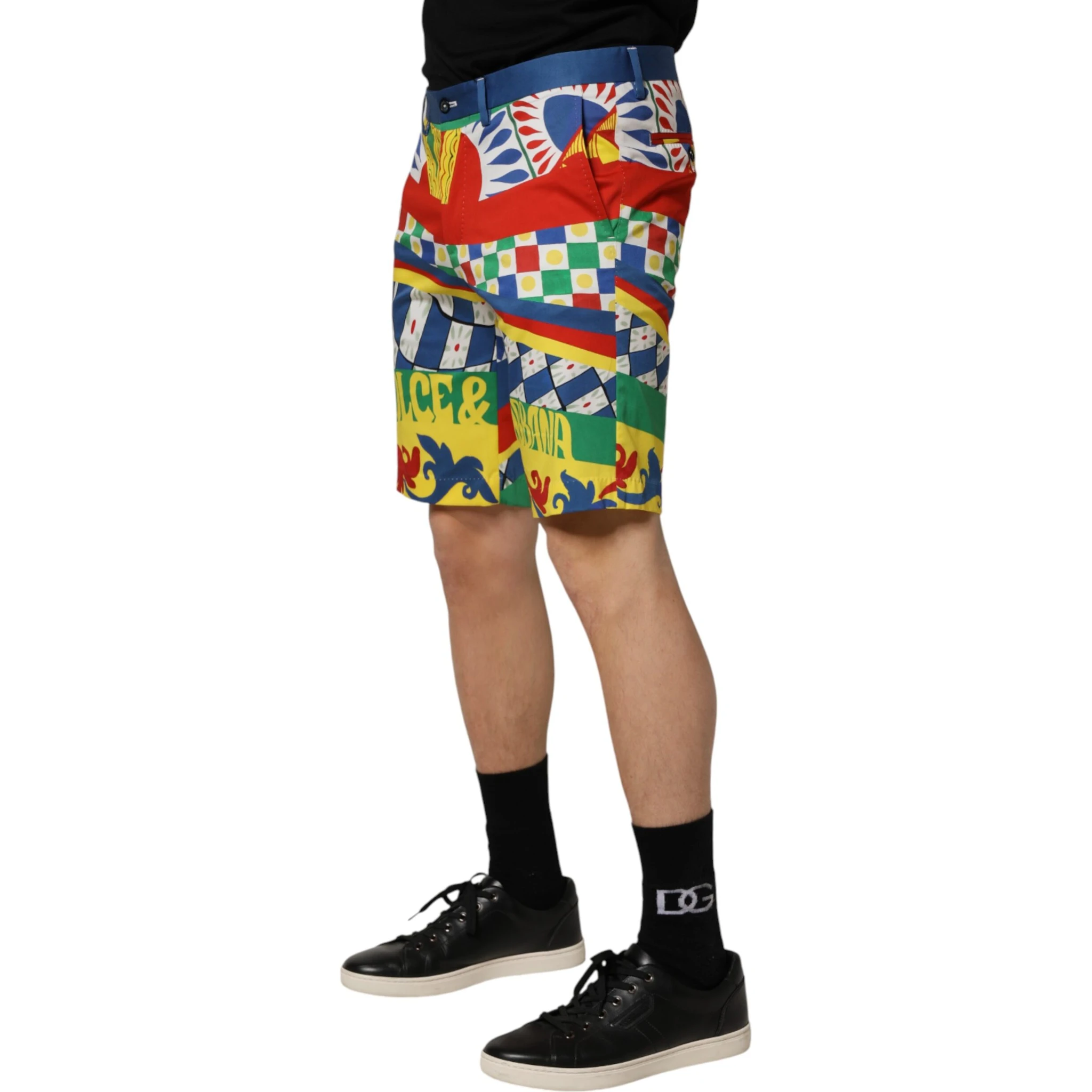 Multicolor Carretto Print Men Bermuda Shorts