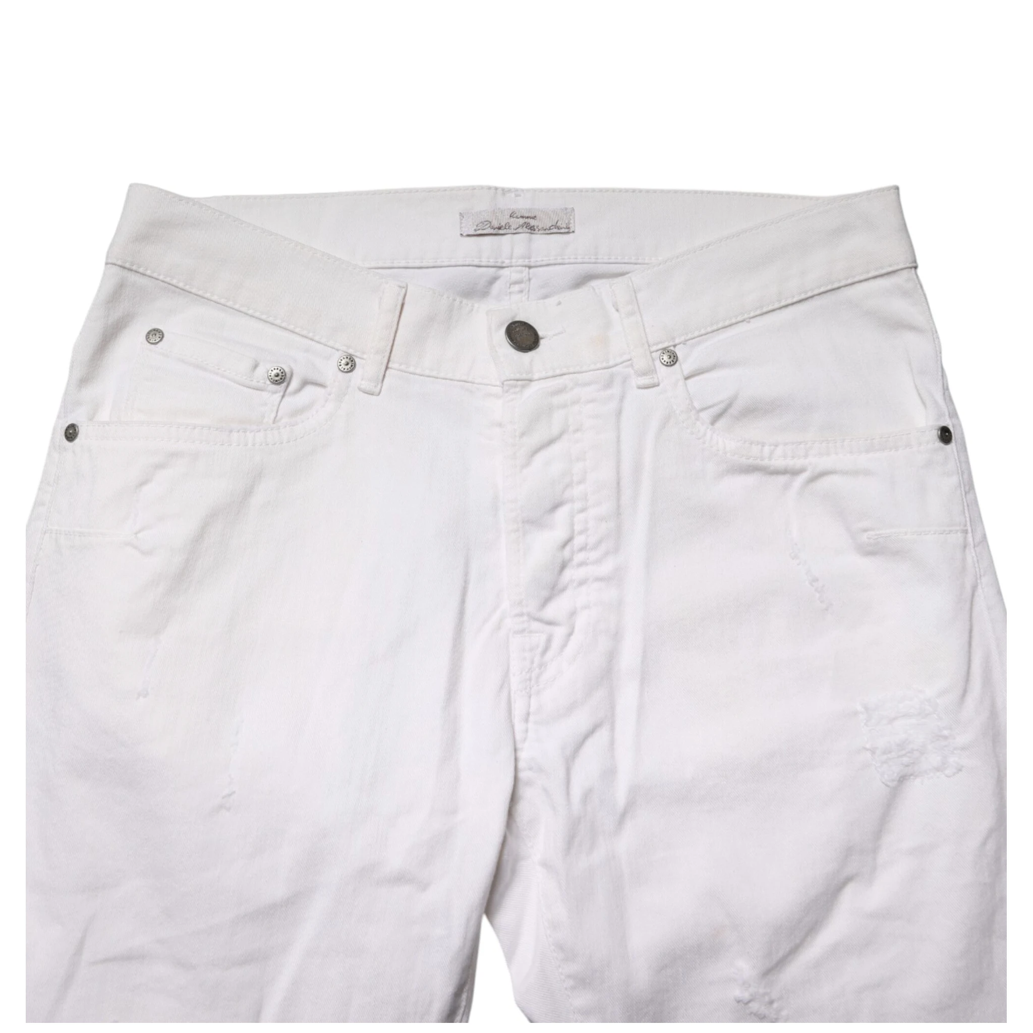 White Cotton Stretch Skinny Denim Jeans