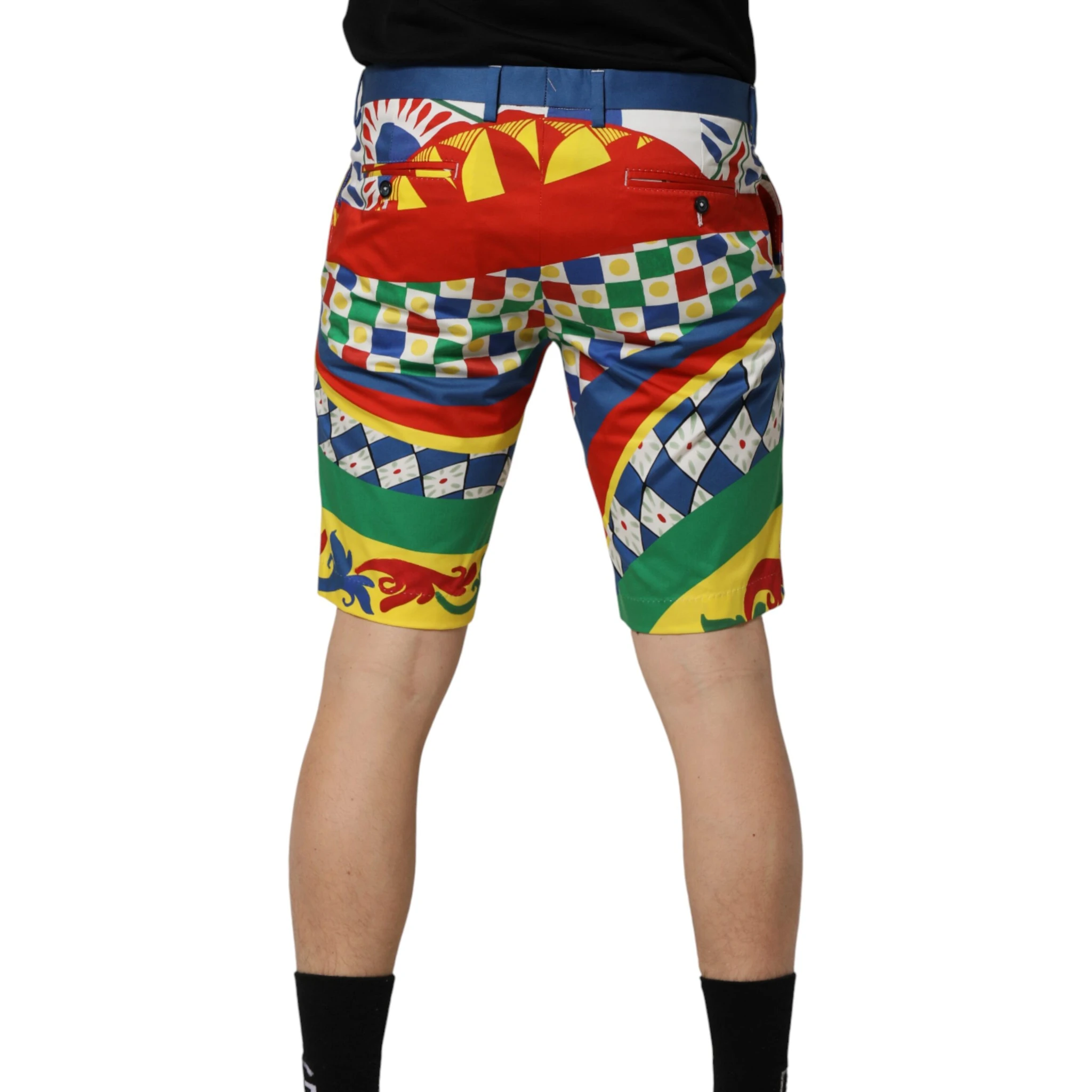 Multicolor Carretto Print Men Bermuda Shorts