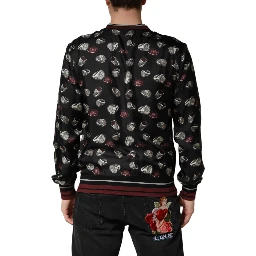 Black Ring Print CrewNeck Sweatshirt  Sweater