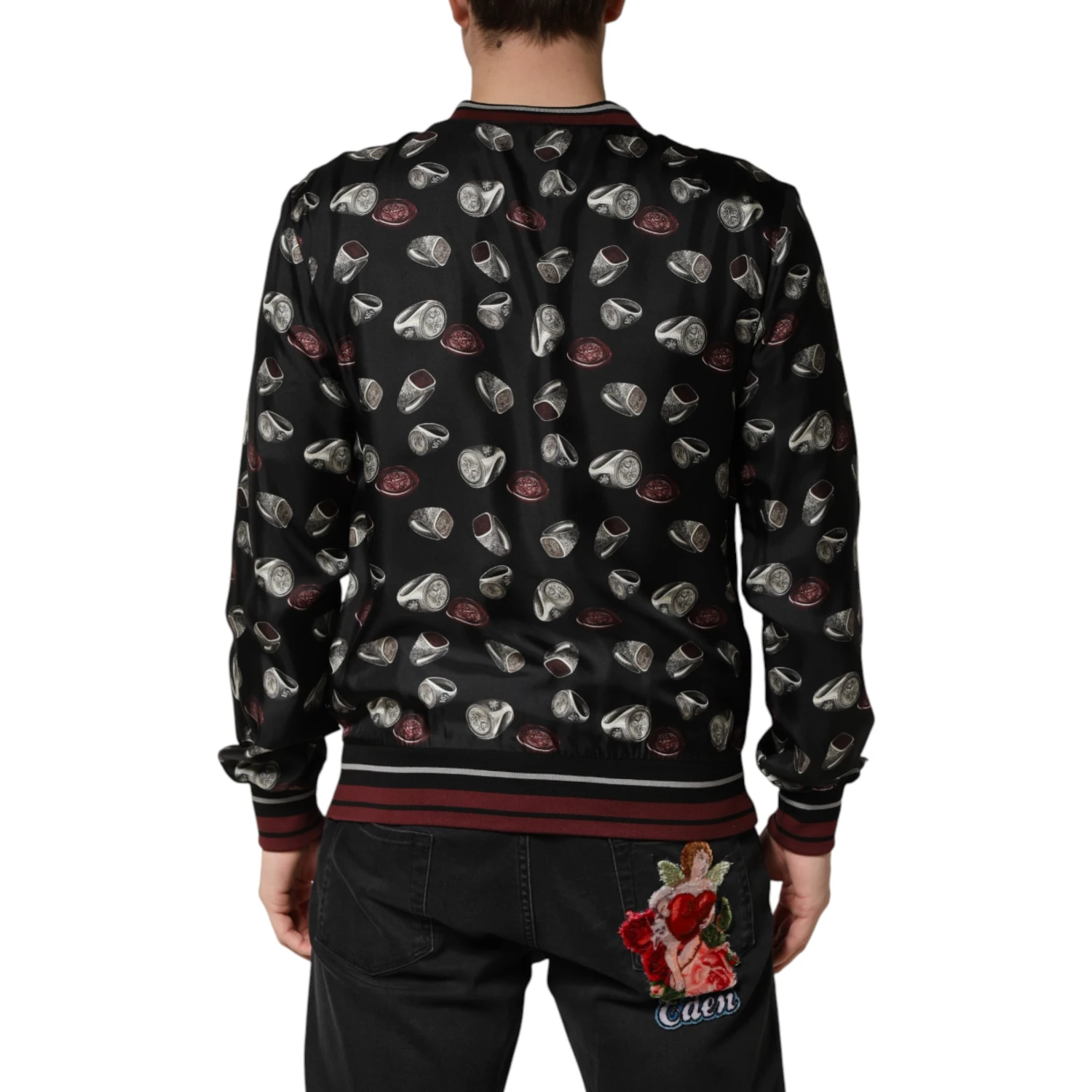 Black Ring Print CrewNeck Sweatshirt Sweater