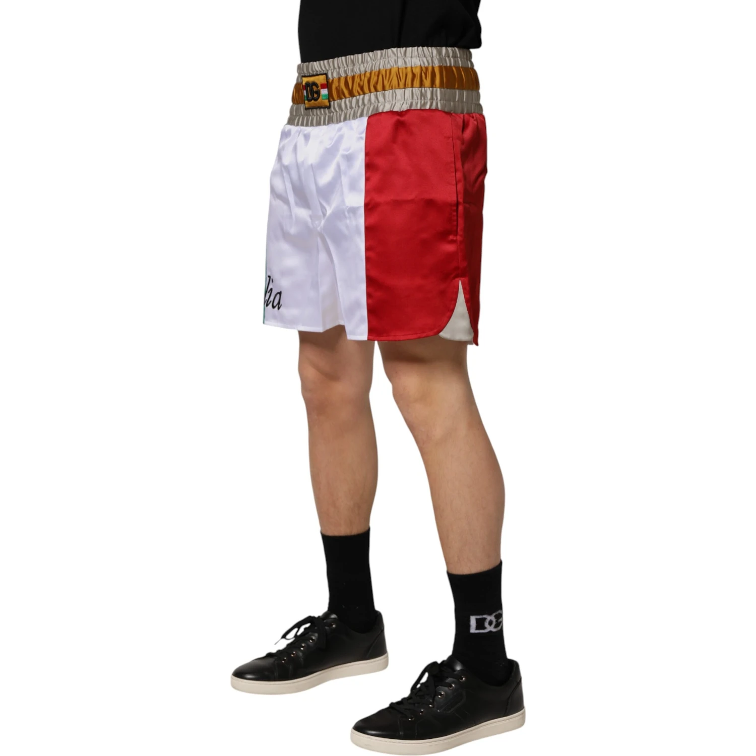 Multicolor Italia Polyester Bermuda Shorts