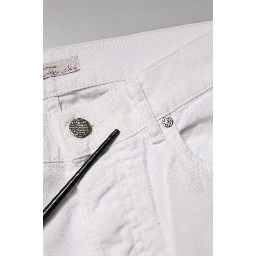 White Cotton Stretch Skinny Denim Jeans