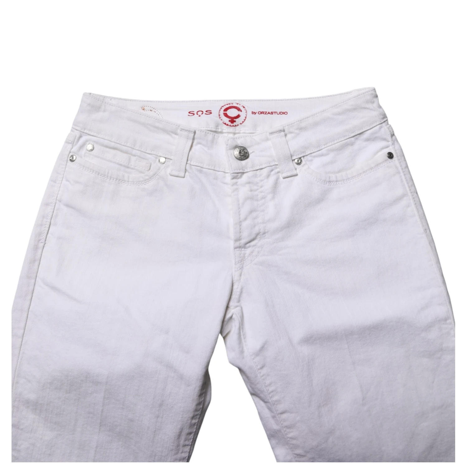 White Low Waist Bootcut Denim Jeans