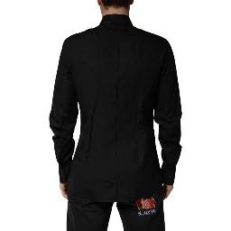 Black Crystal GOLD Formal Cotton Dress Shirt