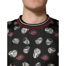 Black Ring Print CrewNeck Sweatshirt  Sweater