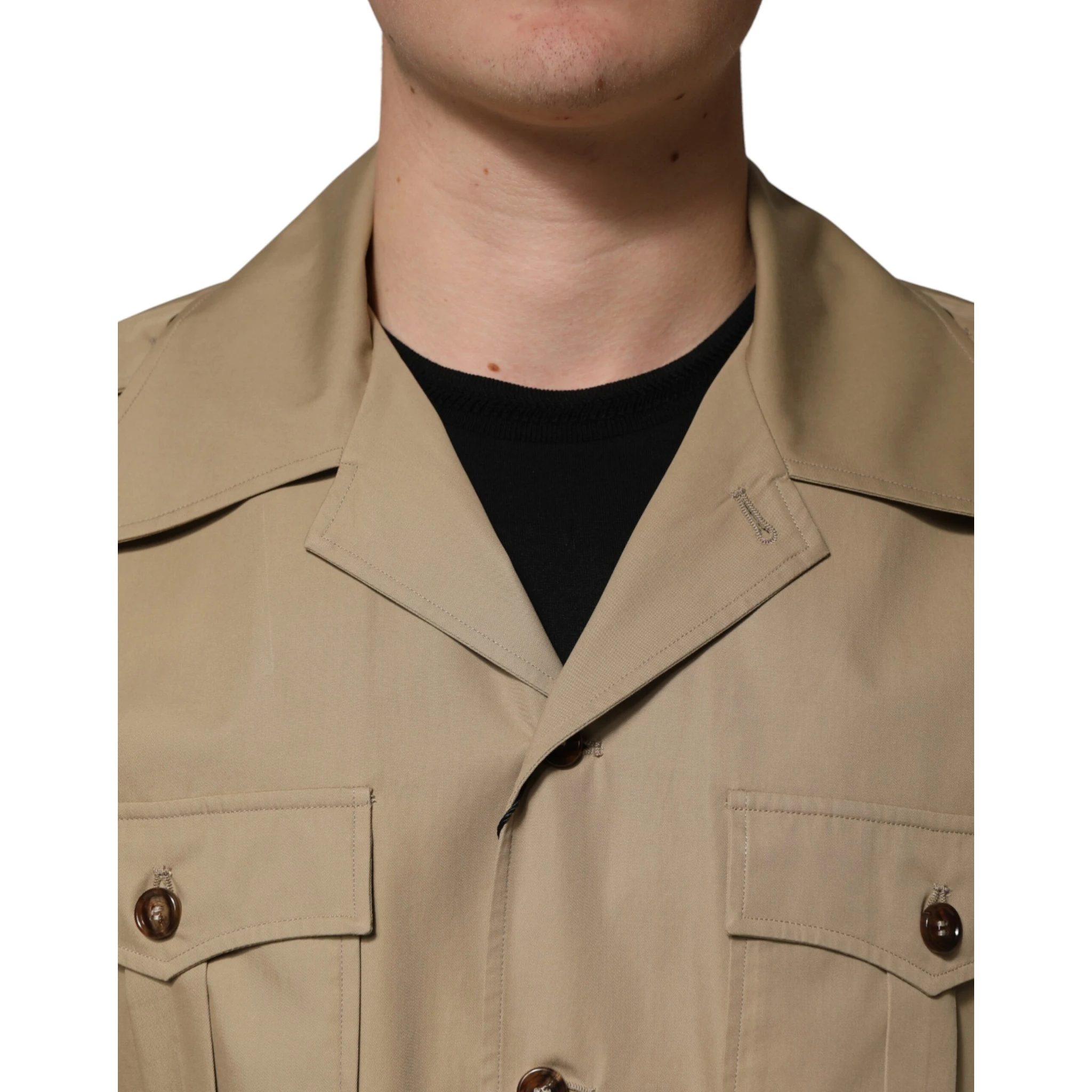 Brown Pin Up Short Sleeves Men Casual Shirt