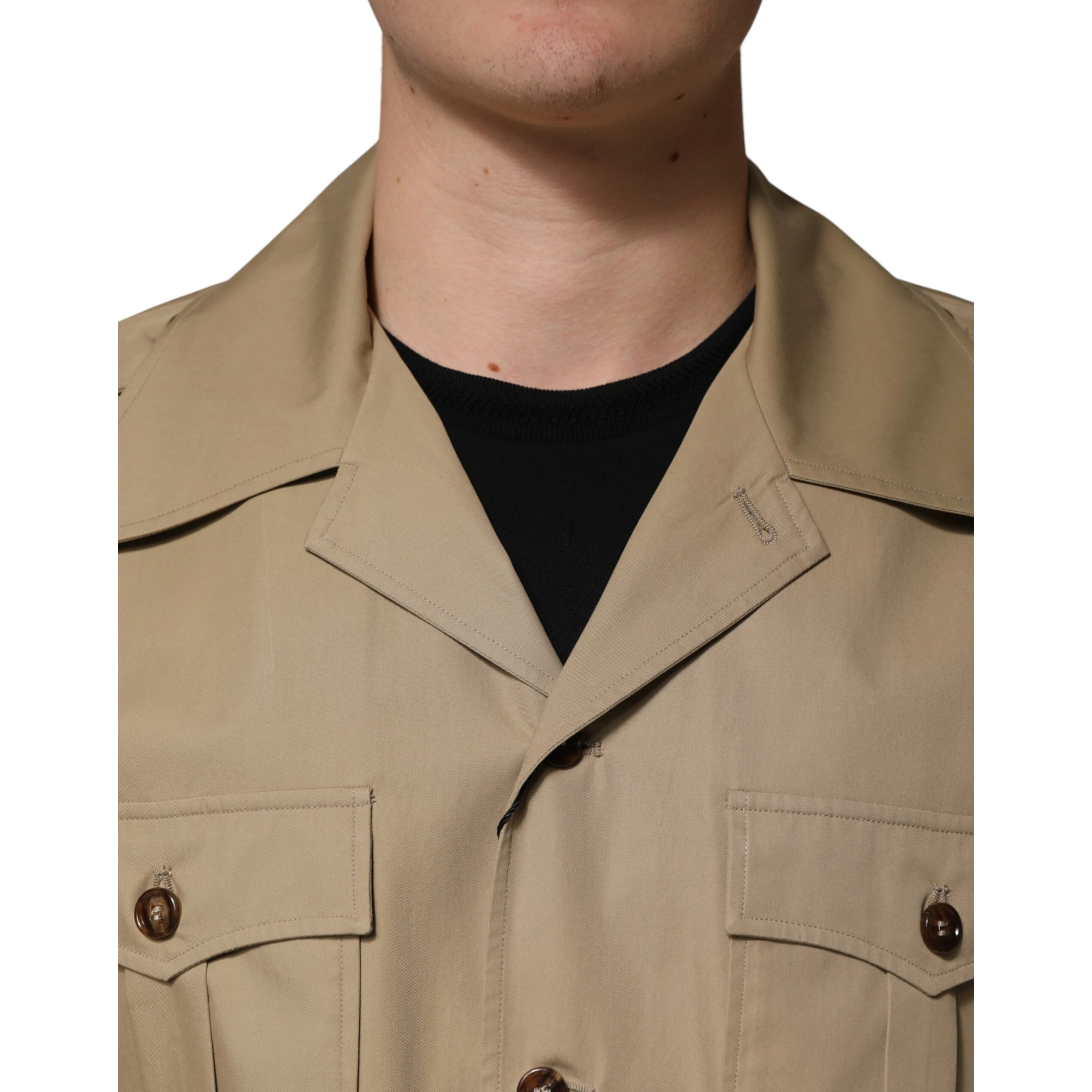 Brown Pin Up Short Sleeves Men Casual Shirt