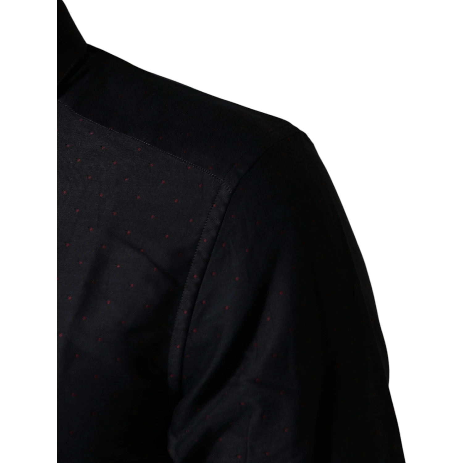 Black Dotted Cotton Collared GOLD Dress Shirt