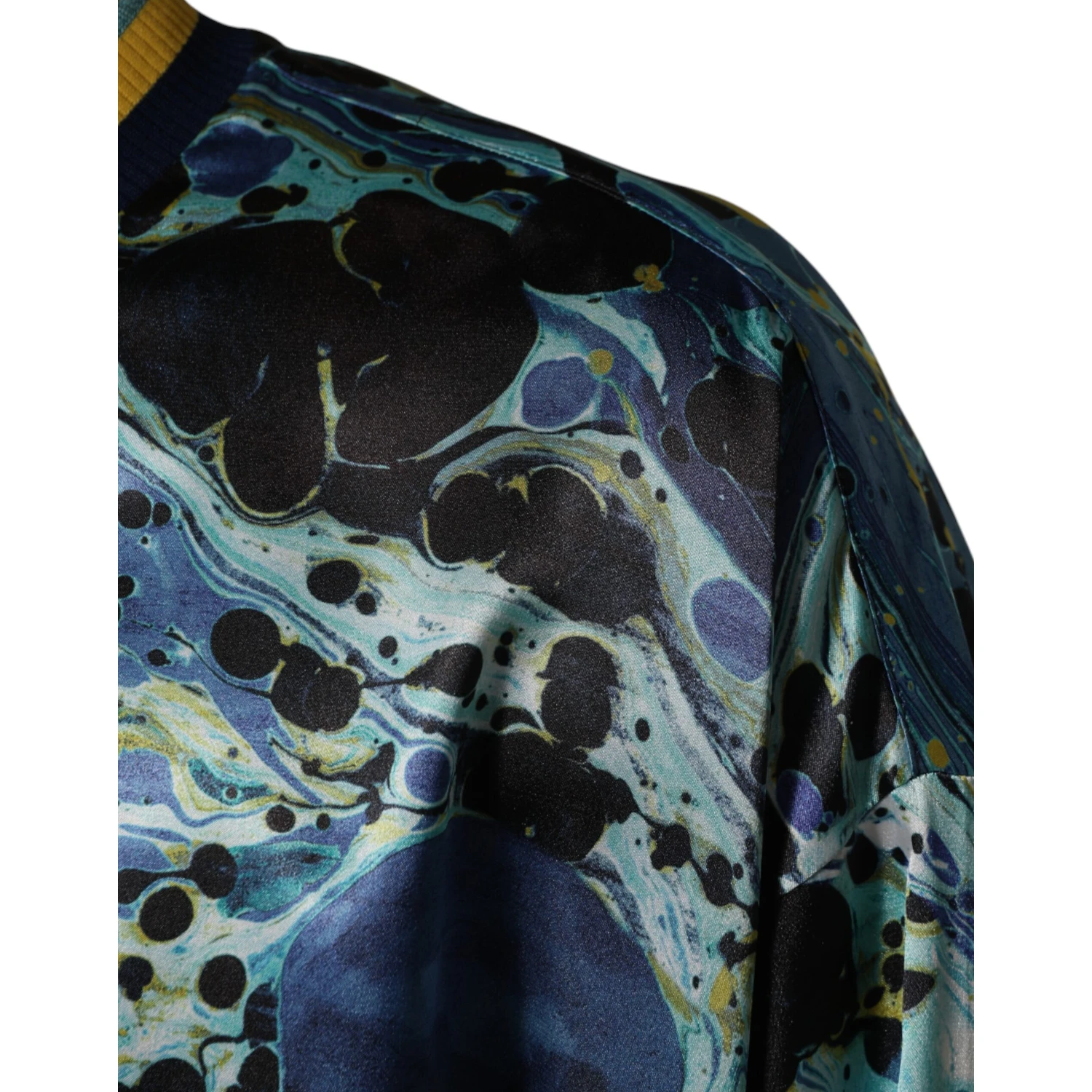 Multicolor Marble Print Pullover Sweater