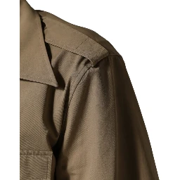 Brown Pin Up Short Sleeves Men Casual Shirt