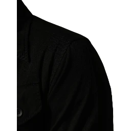 Black Cotton Collared Men Button Down Shirt