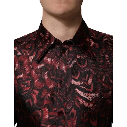 Bordeaux Patterned Collared Men Dress Shirt